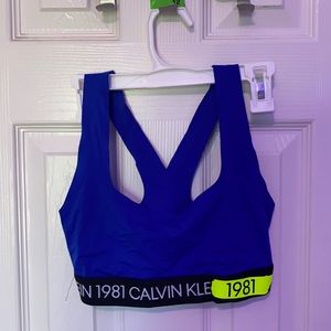 Calvin Klein dark blue exercise bra